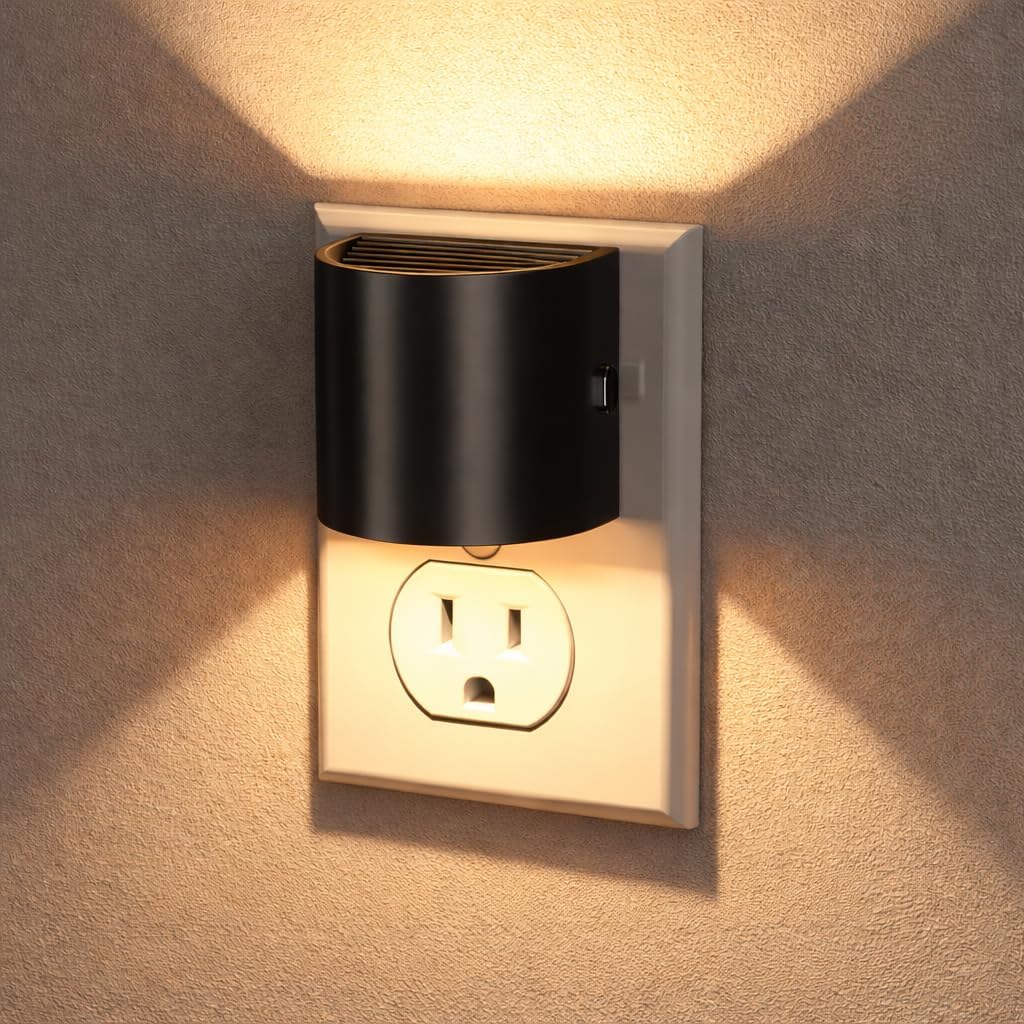 RocheJaune Night Lights Plug into Wall [2 Pack] Night Light, Dusk to Dawn Sensor Soft Warm LED Glow with 3-Level Dimmer, Plug in Night Ligh…
