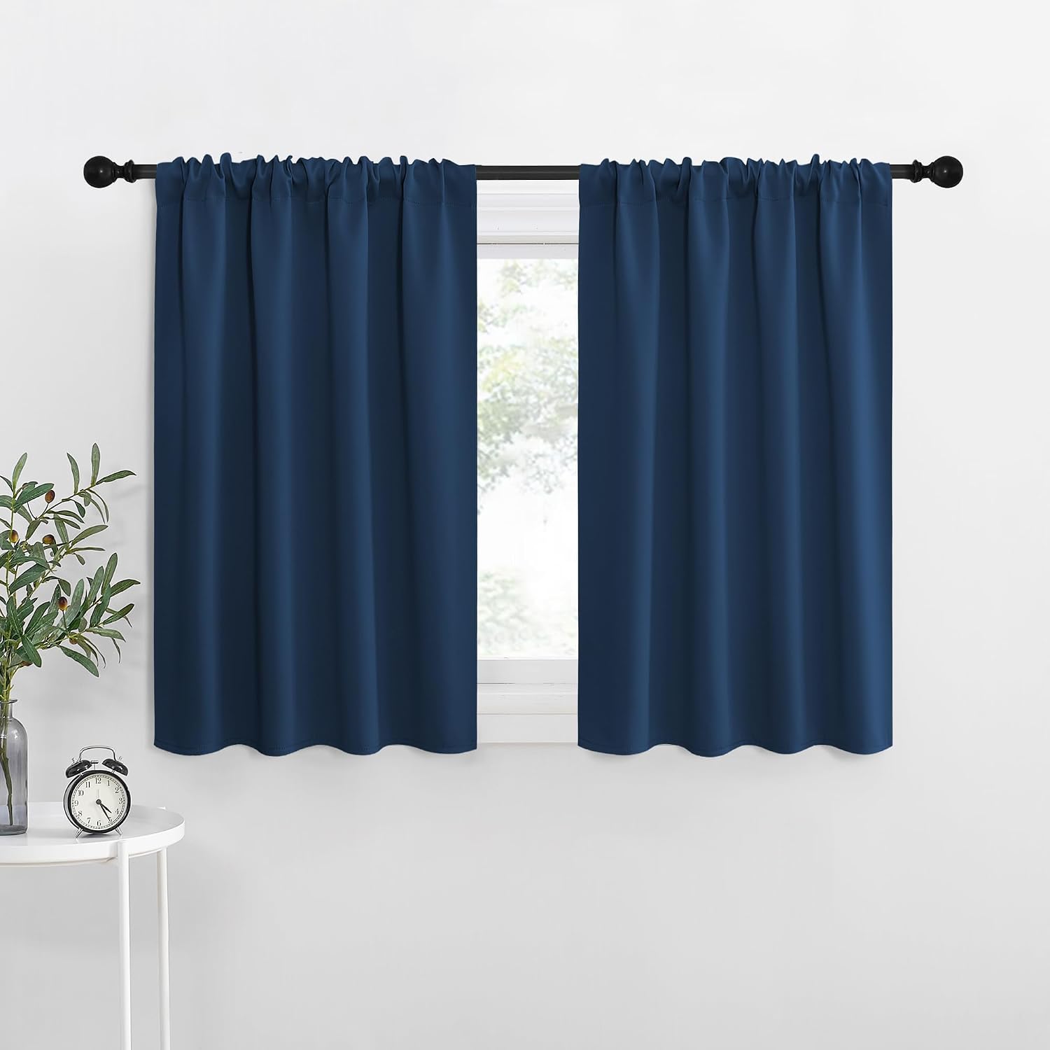 NICETOWN 2 Panels Blackout Curtains, Rod Pocket Thermal Insulated Drapes for Kitchen, Heavy Duty Small Window Treatment for Dorm Room…