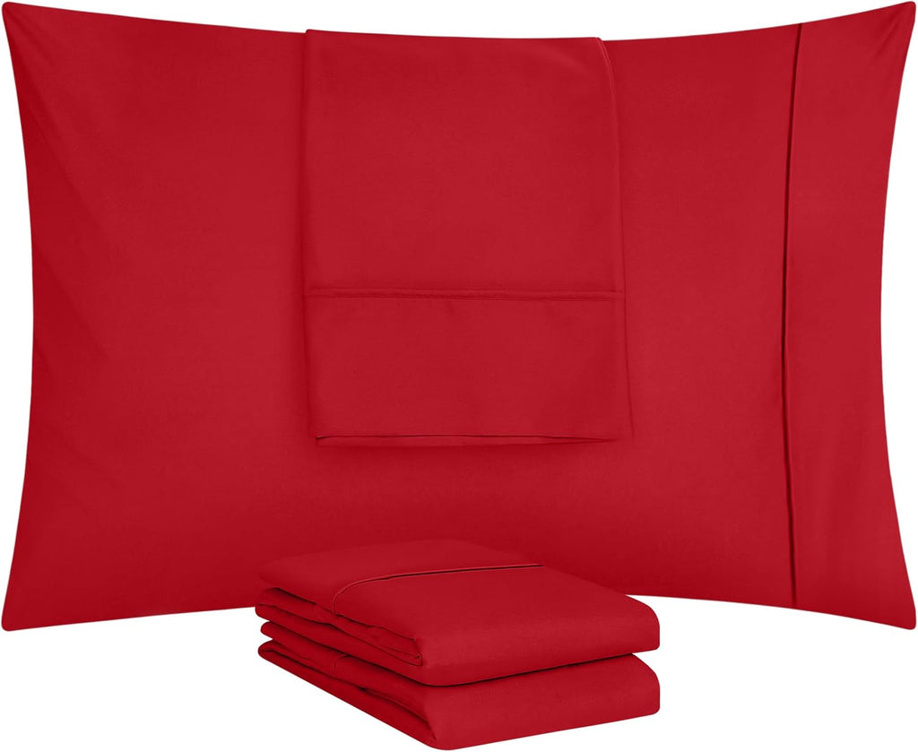 Utopiabedding Utopia Bedding King Pillow Cases - Pack of 4 - Envelope Closure - Soft Brushed Polyester Fabric - Shrinkage and Fade Resistan…