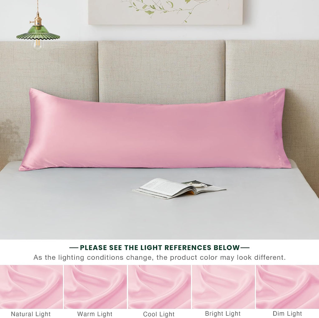 Lovescabin Love's cabin Satin Body Pillowcase 20x54, Cooling Pillow Cover for Hair and Skin, Silky Smooth with Envelope Closure, Similar to…