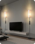 2 Pack Dimmable Floor Lamps for Living Room with 2 Remotes and Foot Switch, Corner Floor Lamp, Standing Tall Lamp, 10W 900LM LED Bulb…