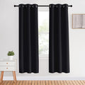 NICETOWN Blackout Curtain Panels 70 inches Length, Set of 2, 34 inches Wide, Black, Light Reducing Thermal Insulated Solid Grommet Room…