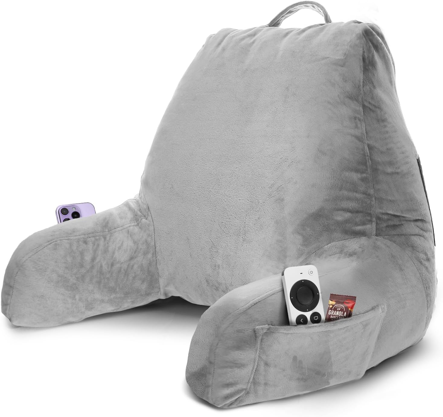Nestl Reading Pillow with Shredded Memory Foam, Designed for Sitting Up in Bed and Couch, Back and Arms Adjustable Support for Adult &…