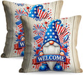 BlissYard 4th of July Pillow Covers 18x18 Set of 2 Patriotic Gnome Pillow Covers American Flag Throw Pillow Covers Independence Day…