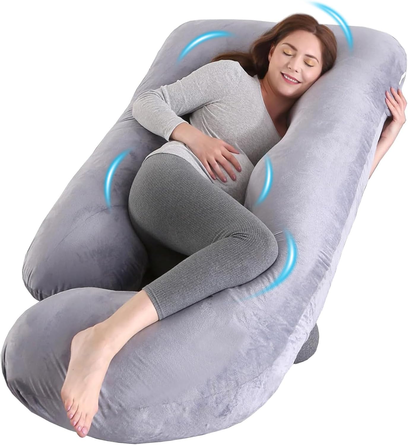 U-Shaped Pregnancy Pillow for Sleeping, Full Body Support for Back, HIPS & Belly - 57 Inch Maternity Pillow with Machine Washable Cover |…