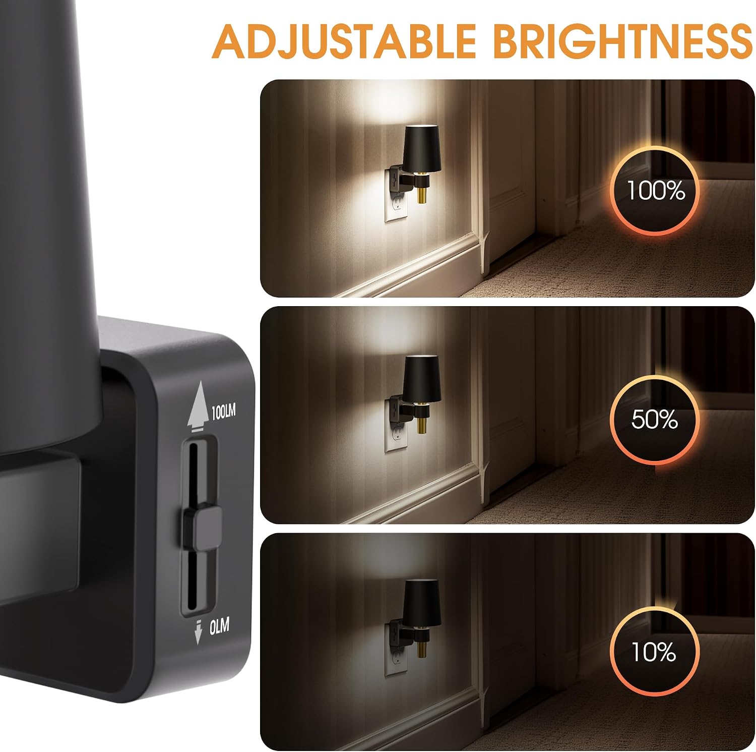 Briignite Night Light, Dimmable Night Lights Plug into Wall [2 Pack], Dusk to Dawn Sensor, Daylight White 5000K, 0-100LM, Plug in…