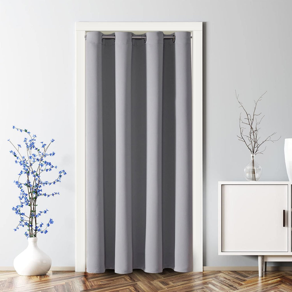 ChrisDowa Blackout Door Curtains for Doorway Privacy, Grommet Closet Curtains for bedroom closet door, Thermal Insulated Temporary Doorway…