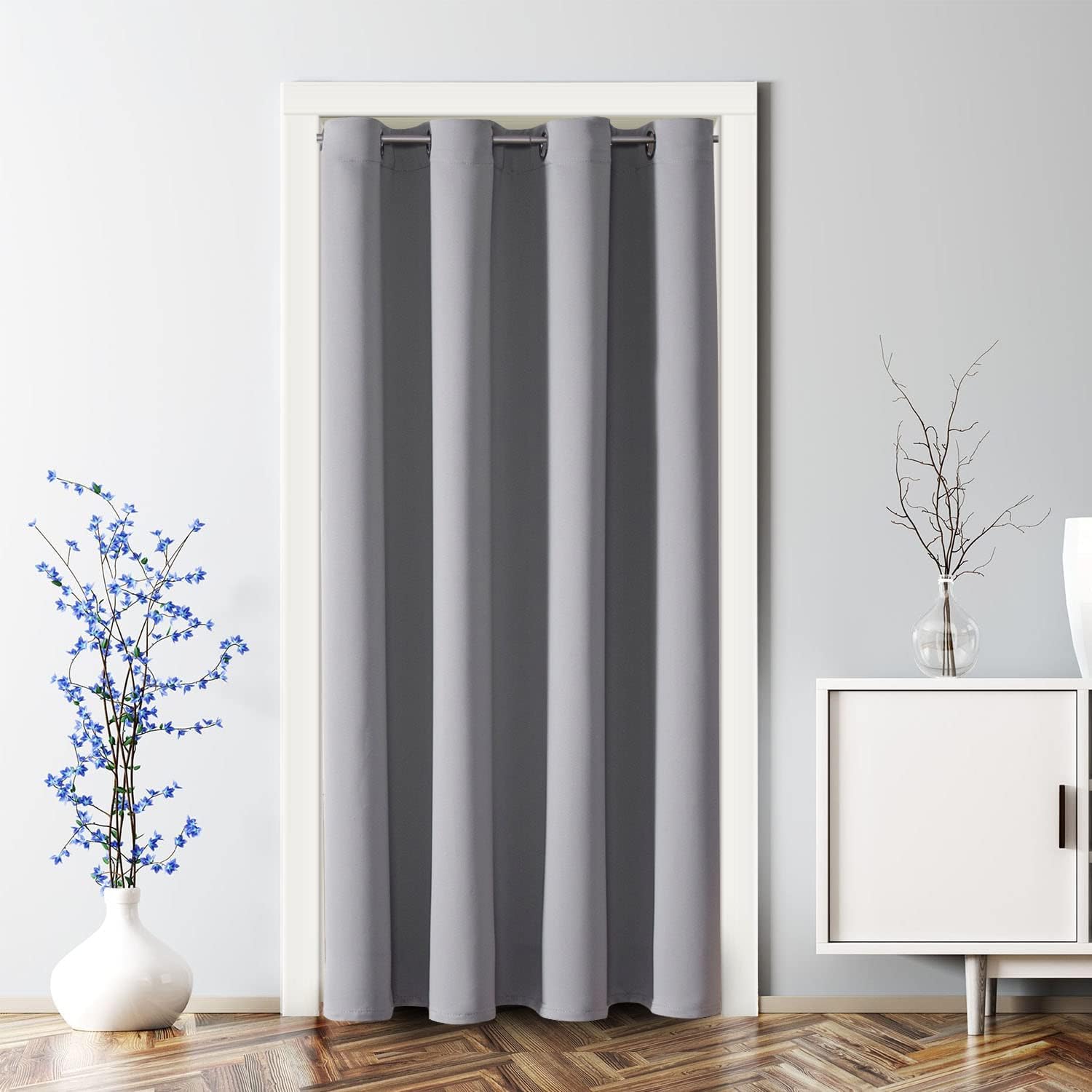 ChrisDowa Blackout Door Curtains for Doorway Privacy, Grommet Closet Curtains for bedroom closet door, Thermal Insulated Temporary Doorway…