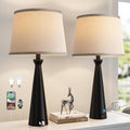 Seealle Modern Table Lamps Set of 2 - Touch Bedside Lamp for Nightstand with Dual USB C+A,3-Way Dimmable Nightstand Lamps for Living Room…