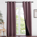 Nicetown Dry Rose Blackout Curtains 84 inches Long, Full Light Blocking Drapes with Black Liner for Nursery, Noise Reducing Thermal Insulat…