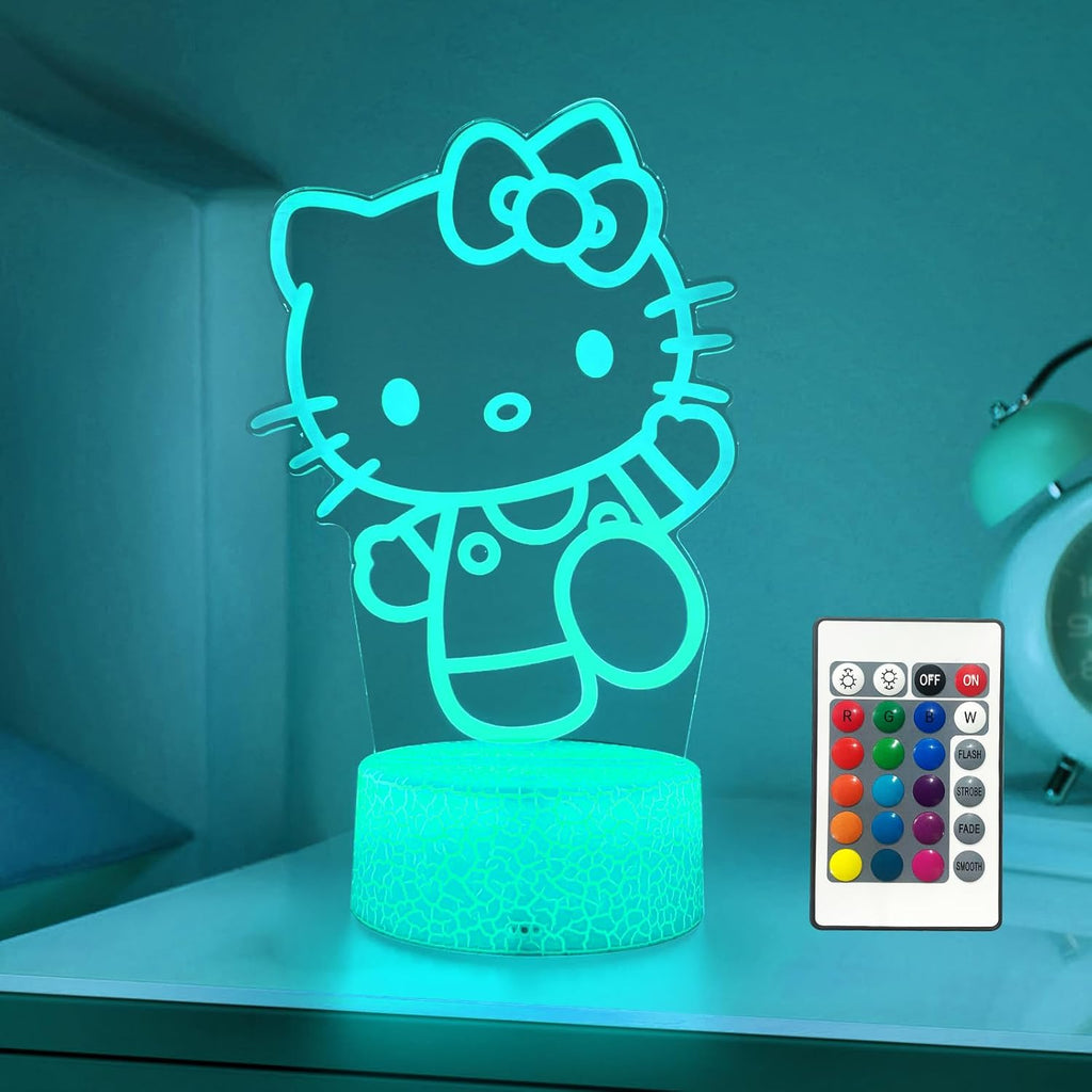 Aihying Cat Night Light Cute Night Light - Anime Charater 16 Color Change Decor Kitty Lamp with Remote, Dim, Timer, Kids Gifts for Christmas…