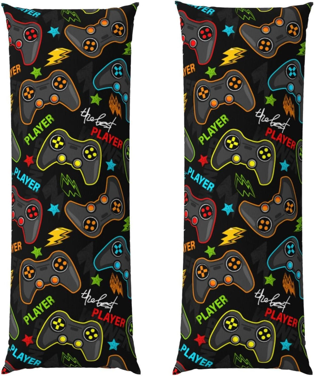 Sovvin Video Game Controller Background Body Pillow Cover Gaming Gamer Theme Long Pillow Case with Zipper Decorative Soft Cushion Be…