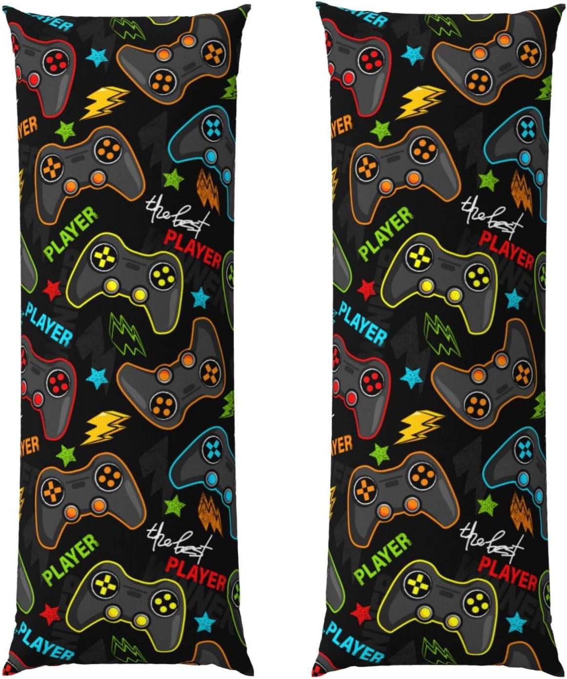 Sovvin Video Game Controller Background Body Pillow Cover Gaming Gamer Theme Long Pillow Case with Zipper Decorative Soft Cushion Be…