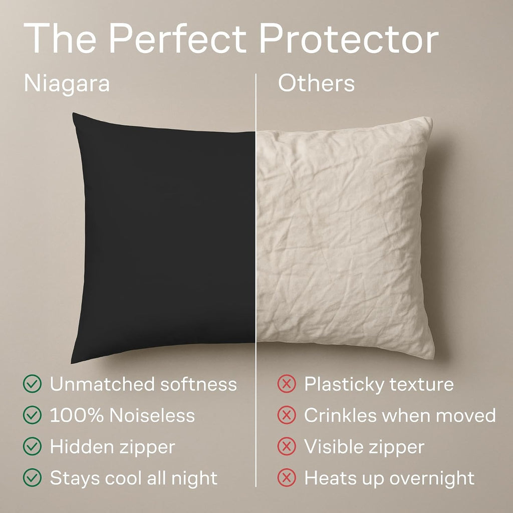 Ultra Soft Pillow Protectors with Zipper King Size - Set of 4 Breathable Pillow Covers - 100% Protection Against Stains, Dust & Dirt…