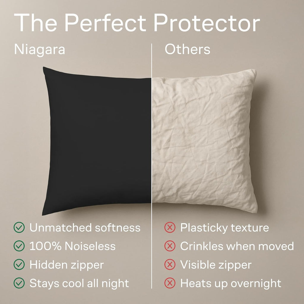 Ultra Soft Pillow Protectors with Zipper Queen Size - Set of 4 Breathable Pillow Covers - 100% Protection Against Stains, Dust & Dirt…