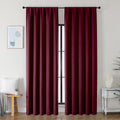 Simplebrand Ava Burgundy Blackout Curtains for Bedroom 90 Inches Long 2 Panels Set, Solid Privacy Energy Saving Living Room Window Treatmen…