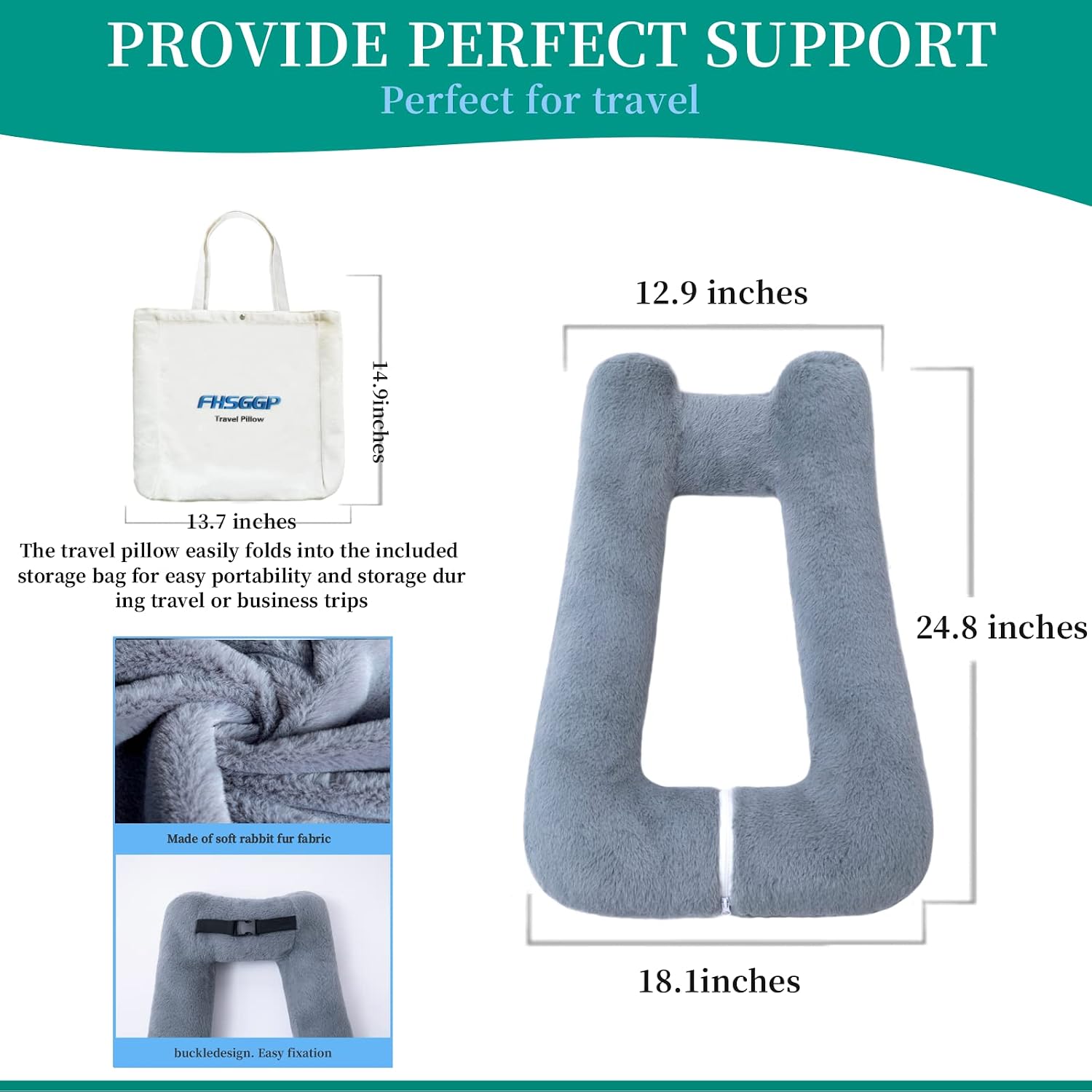 FHSGGP Travel Pillow Upgraded Version of Aircraft Travel Neck Pillow with Storage Bag, Sleep Pillows for Travel by Train, Car, or Plane…