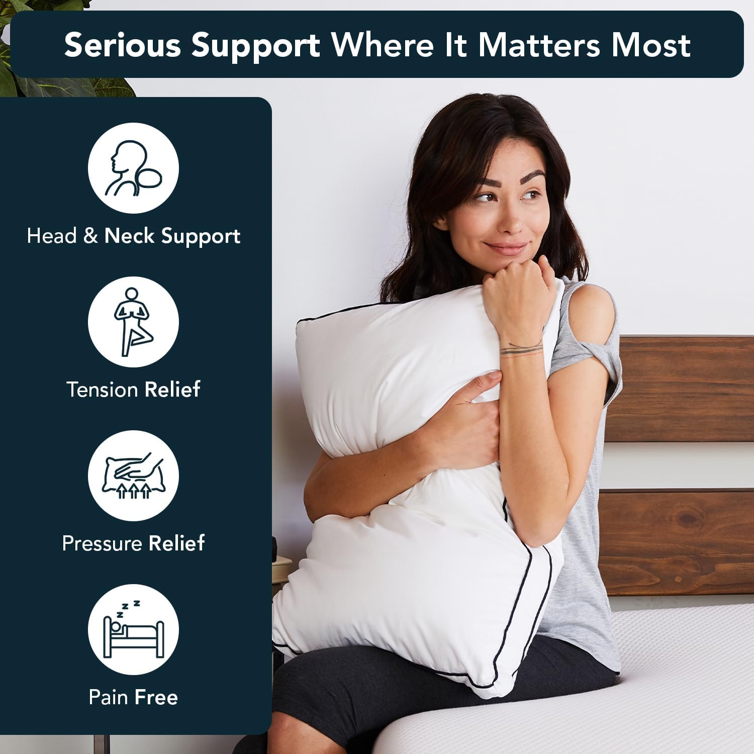 Lull Original 3-Layer Hypoallergenic Pillow — Down Alternative for Neck & Spine Support — Bed Pillows for Sleeping — Cooling, Breathable, M…