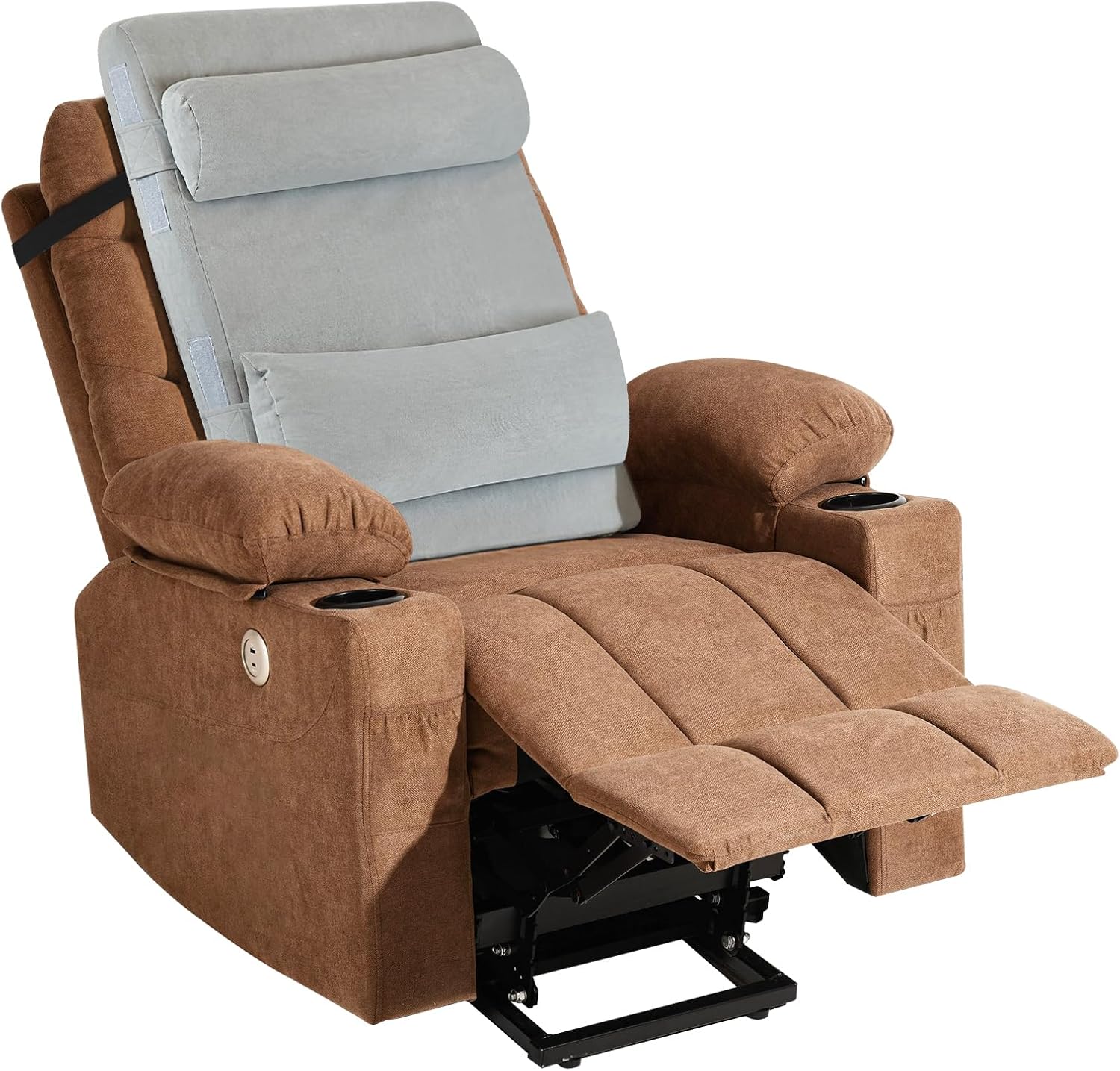 2-in-1 Neck & Lumbar Support Pillow with Adjustable Height and Ergonomic backrest Design, Suitable for recliners, Sofas, high-Back…