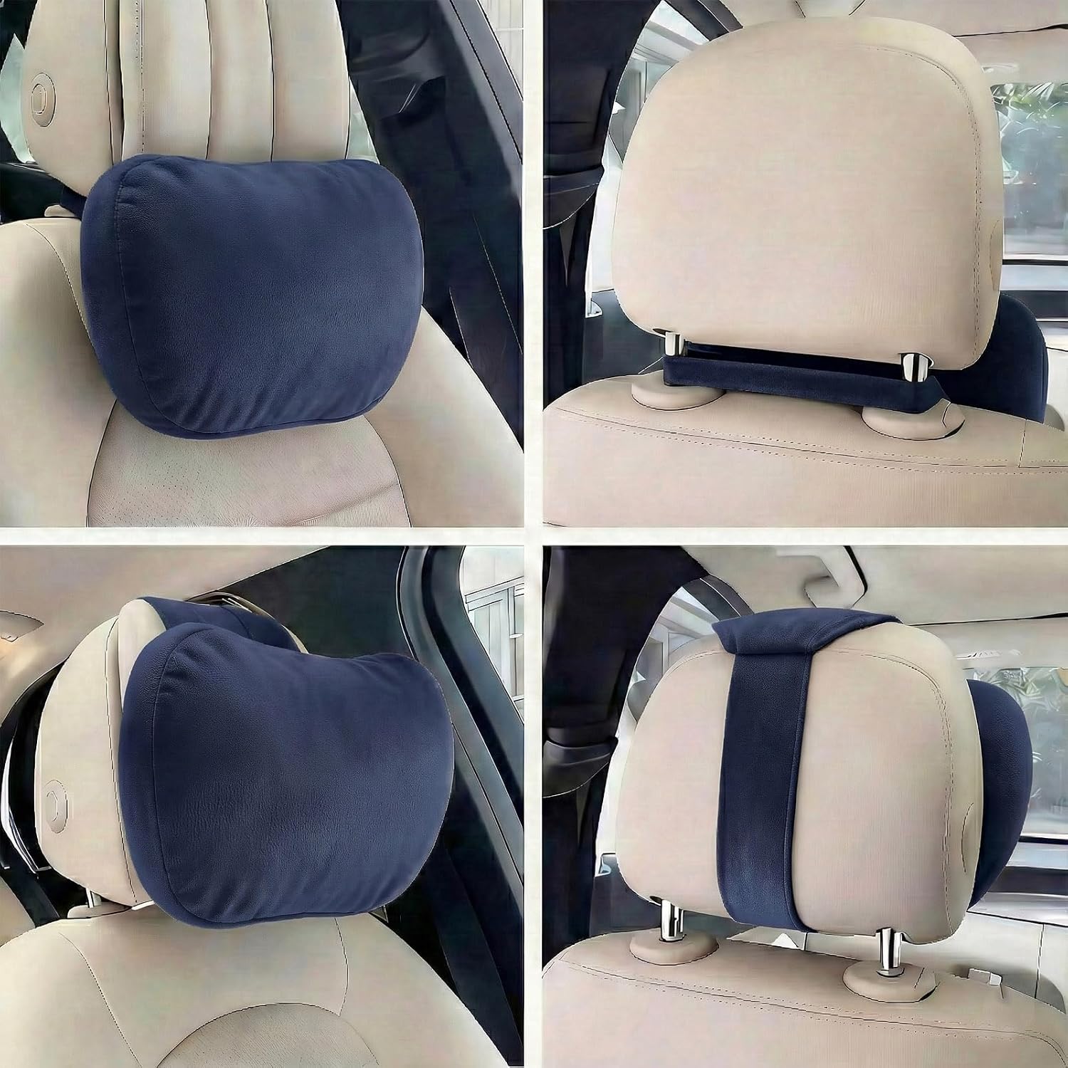 WELBRIT 2PCS Welbrit Car Pillow for Car Neck Pillow for Driving Seat Lumbar Support Soft Cushion with Extra Filling Accessories Back…