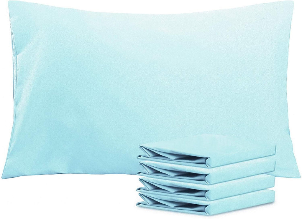 Ntbay Queen Pillowcase Set - 4 Pack Brushed Microfiber 20x30 Pillowcases - Soft, Wrinkle-Free, Fade-Resistant, Stain-Resistant, Aqua Pillow…