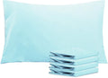 Ntbay Queen Pillowcase Set - 4 Pack Brushed Microfiber 20x30 Pillowcases - Soft, Wrinkle-Free, Fade-Resistant, Stain-Resistant, Aqua Pillow…