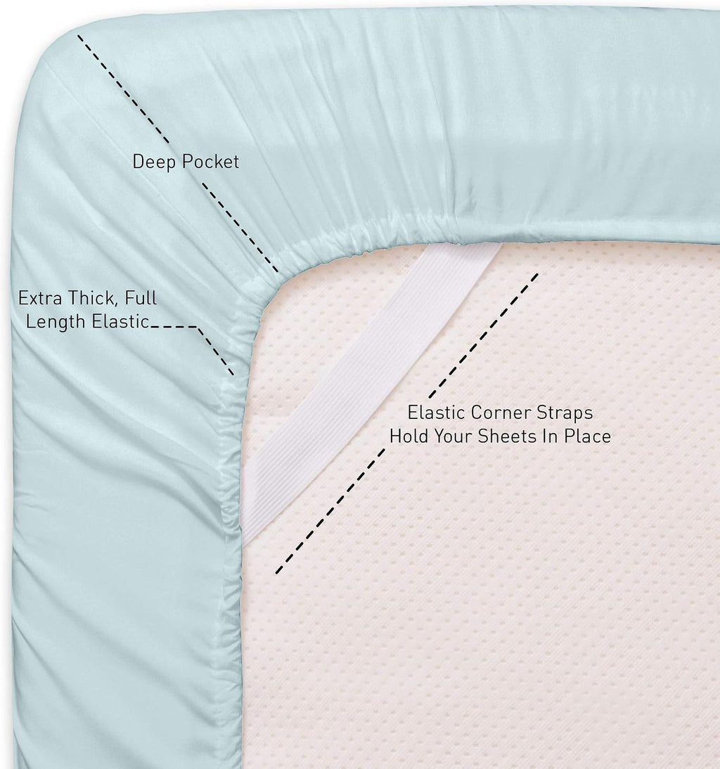 Twin Size Bed Sheets - 4 Piece 1500 Supreme Collection Fine Brushed Microfiber Deep Pocket Twin Sheet Set Bedding - 1 EXTRA PILLOW CASES…