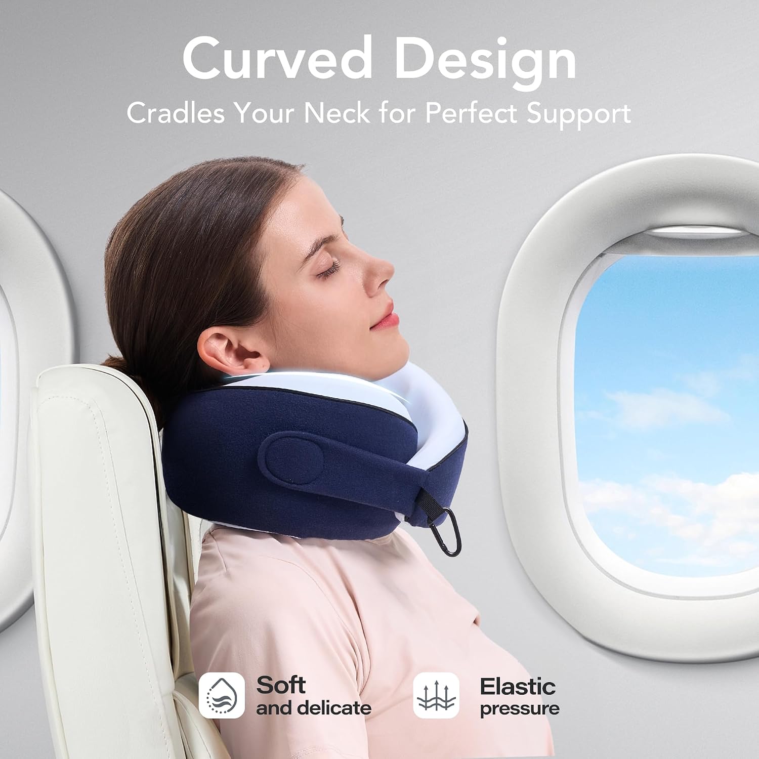 KPNEOL Travel Pillow, 100% Pure Memory Foam Travel Neck Pillow Airplane Neck Support Ergonomic Design for Traveling Suitable for…