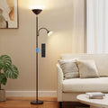 Sibrille 2-in-1 Torchiere Floor Lamp, 34W Super Bright LED Standing Lamp with Remote & Touch Control, 72" Dimmable Adjustable Corner Readin…