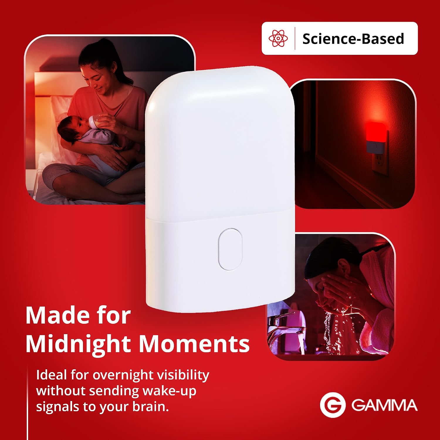 GammaLightTherapy Revive - 670nm Red Night Light (2 Pack) by Gamma - Sleep relaxation - Melatonin Promoting Natural 2 Pack Plastic R…
