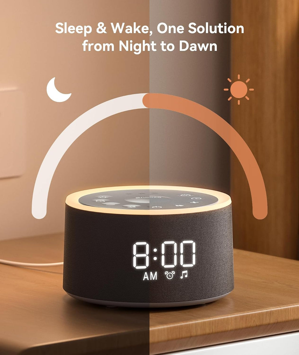 Dreamegg D1+ Sound Machine & Alarm Clock - Sound Machine for Sleep, White Noise Machine with 29 Soothing Sounds, Night Light, 0-100%…