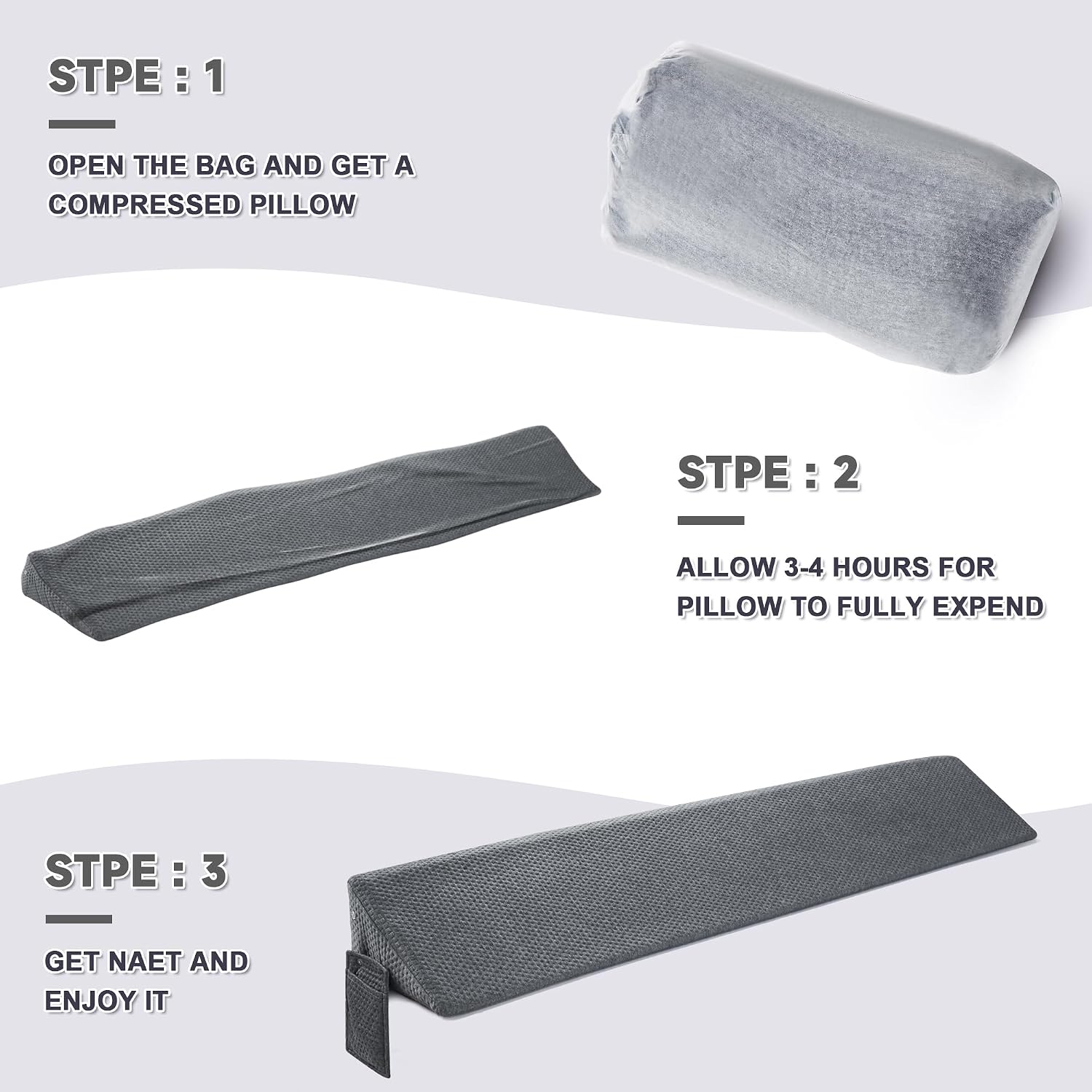 IFNOW Full Size(54"x6"x10") Bed Wedge Pillow for Headboard, Mattress Gap Filler(0-8"), Bed Wedge for Gap Between Your Headboard and…