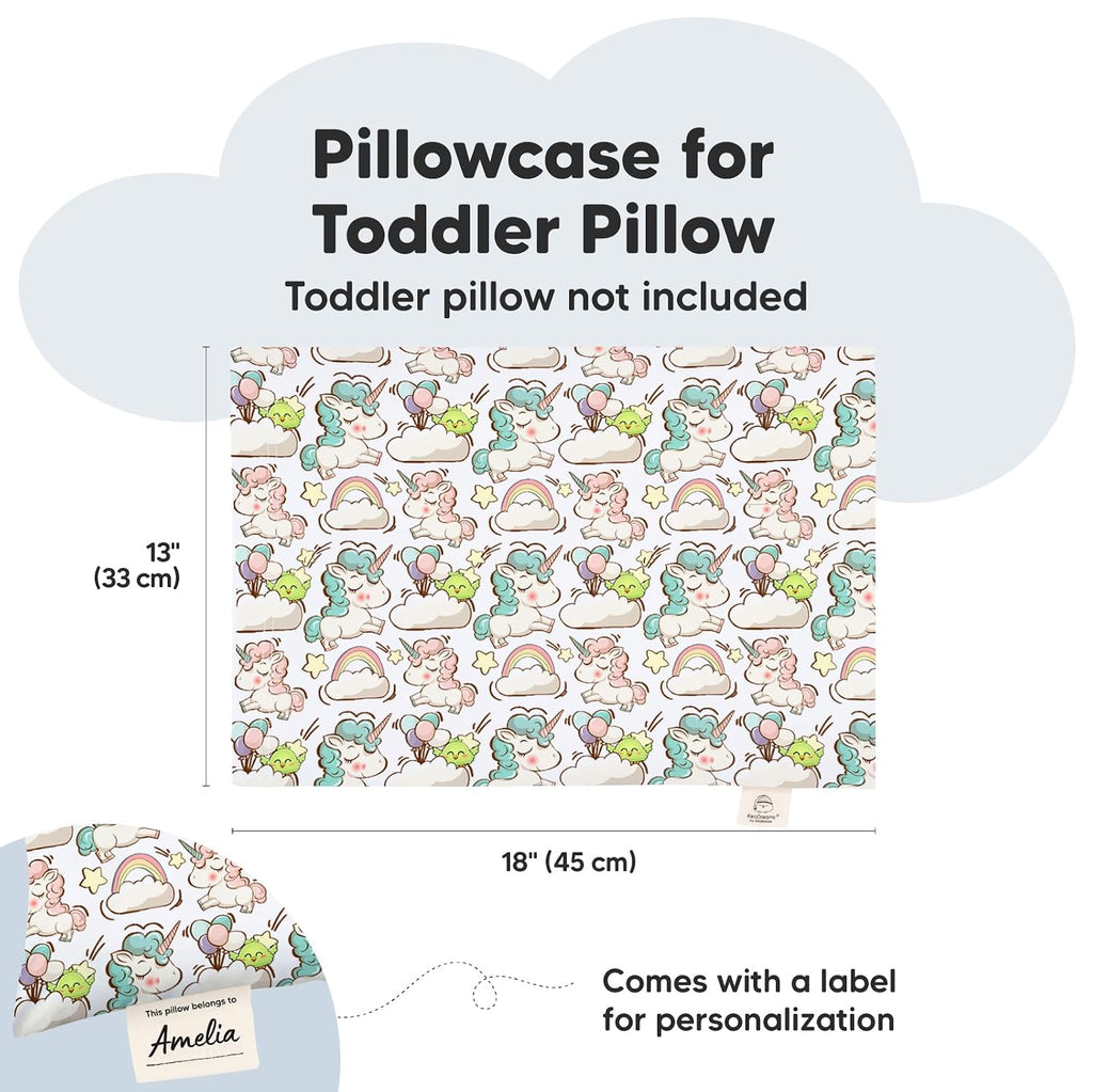 KeaBabies Toddler Pillowcase 13"x18" - Organic Cotton Toddler Pillowcase for Kids, Boys, Girls, Soft & Durable Cotton Cover for Miniature…