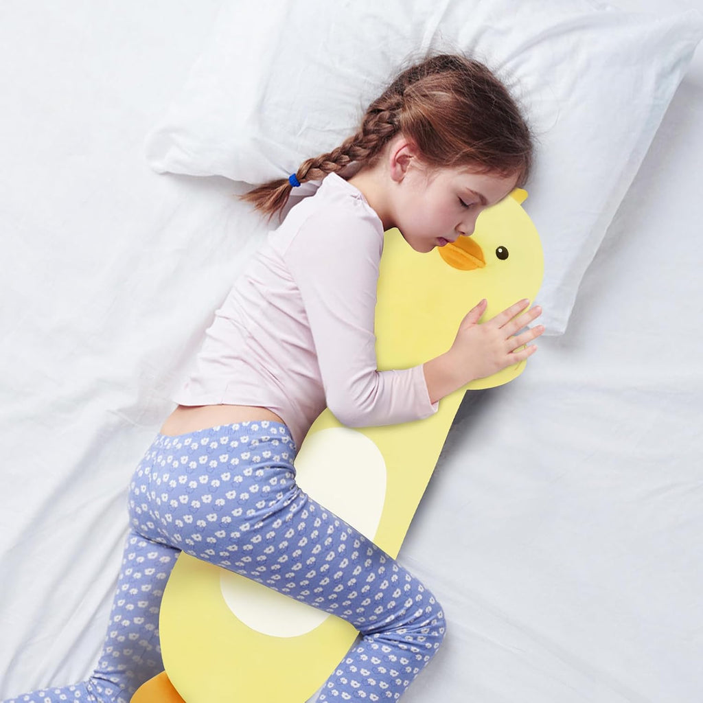 Tianmihou 36 Inch Giant Duck Plush Long Body Pillow, Yellow Duck Stuffed Animal Soft Pillow, Cute Squishy Cuddle Toy Gift for Kids Girls…