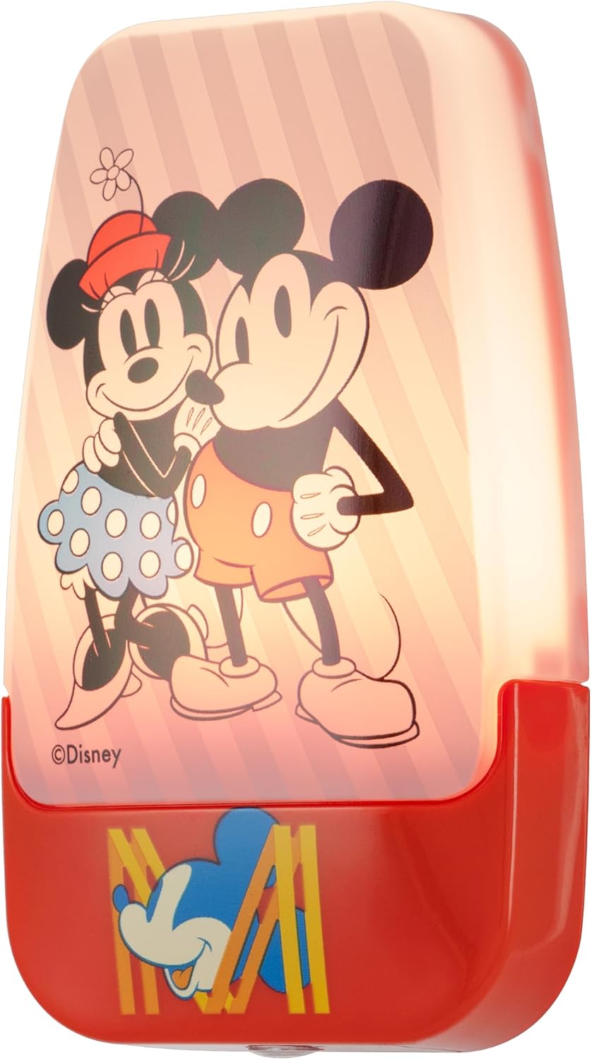 Disney Classic Mickey and Minnie LED Night Lights Plug Into Wall NightLight for Kids Room Decor Ambient Lighting Girls Boys Bedroom…