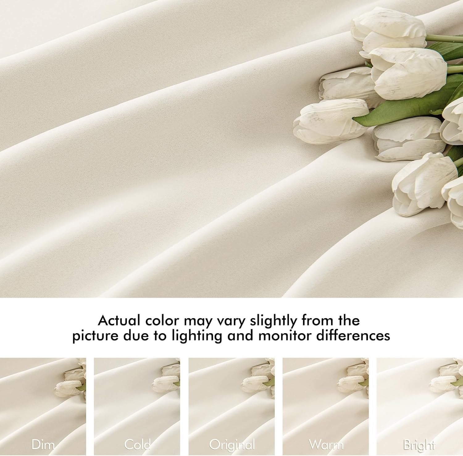 Miulee Beige White Back Tab Blackout Curtains 120 Inch Long 2 Panels Set for Bedroom, Rod Pocket/Pinch Pleated Extra Long Thermal Insulated…