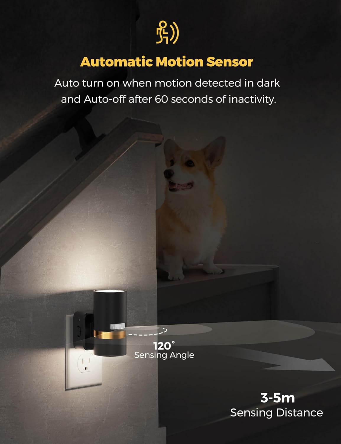 L LOHAS LED Motion Sensor Night Light Plug in, Night Lights Plug into Wall with Adjustable Brightness, 5000K Daylight White, 1W…