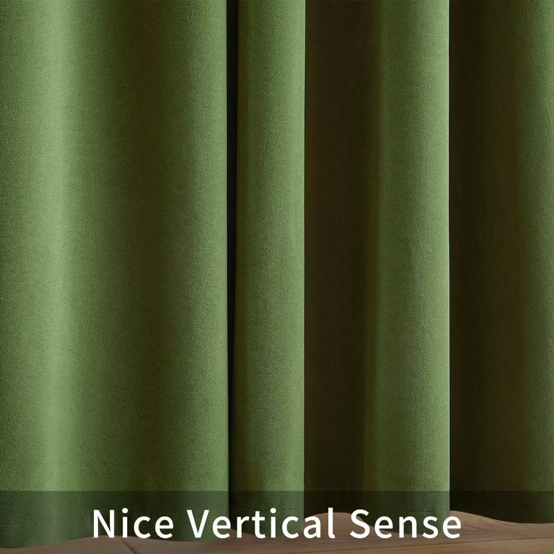 Joydeco Green Velvet Curtains 72 inch 2 Panel, Room Darkening Super Soft Velvet Drapes for Bedroom Living Room Thermal Insulated Window Dra…
