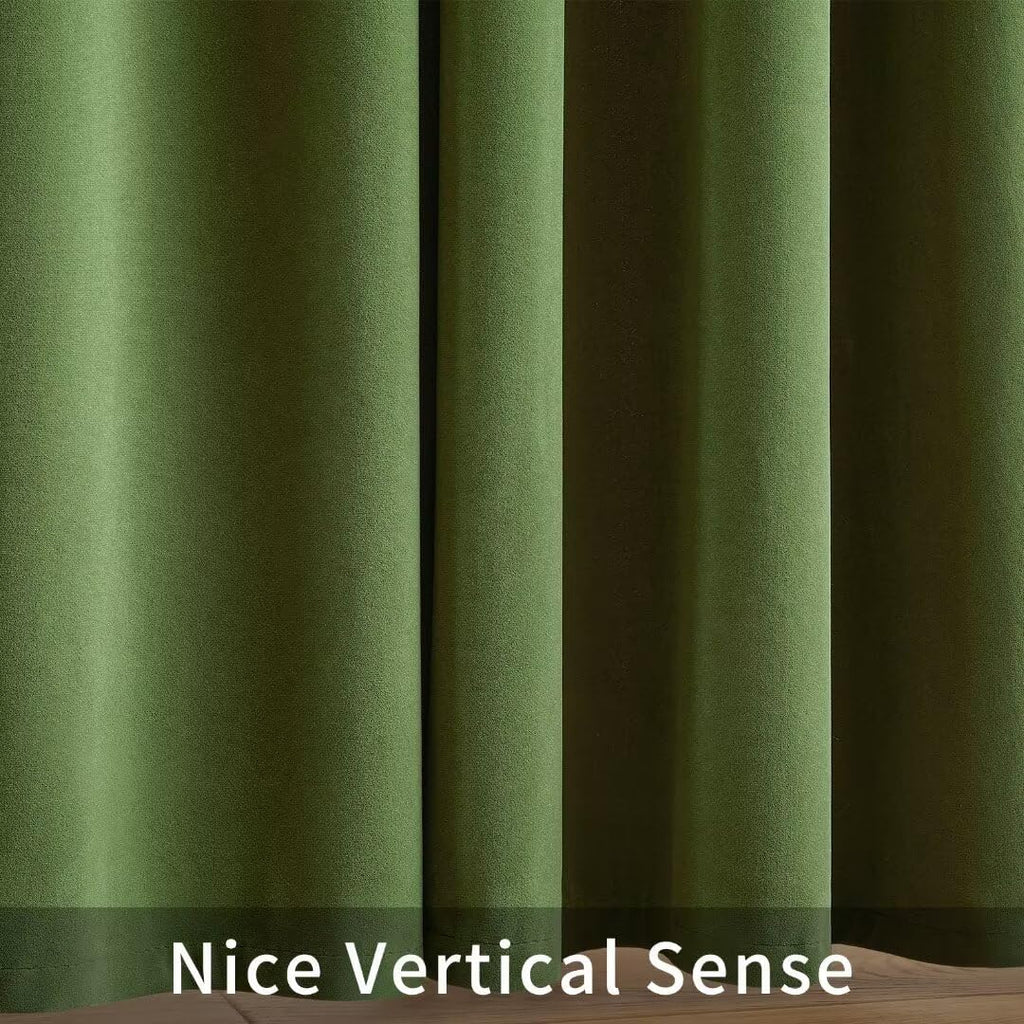 Joydeco Green Velvet Curtains 90 inch 2 Panel, Room Darkening Super Soft Velvet Drapes for Bedroom Living Room Thermal Insulated Window Dra…