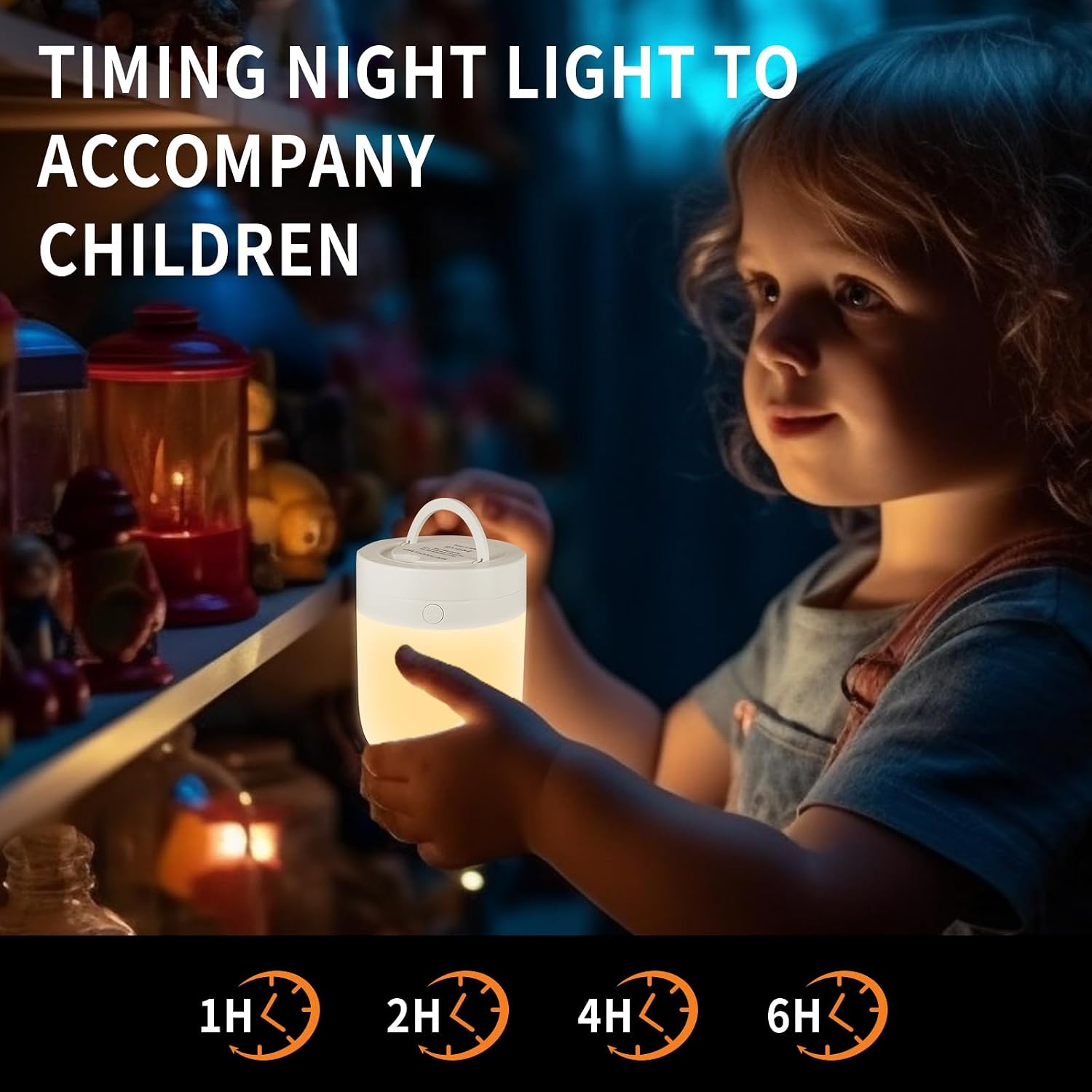 Small Kids Night Light, 13 Color Dimmable LED Lamp, Portable Stepless Dimming, Color Changing Touch Nursery Lamp, Rechargeable Toddler…