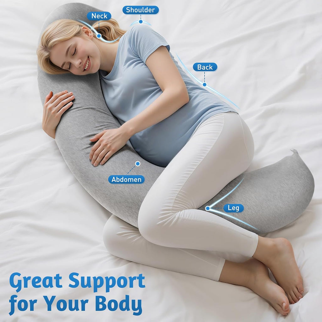 SweetSlubr Body Pillow, Pregnancy Pillows for Sleeping, C-Shaped Maternity Pillow for Pregnant Women with Adjustable Firmness, Full Body…