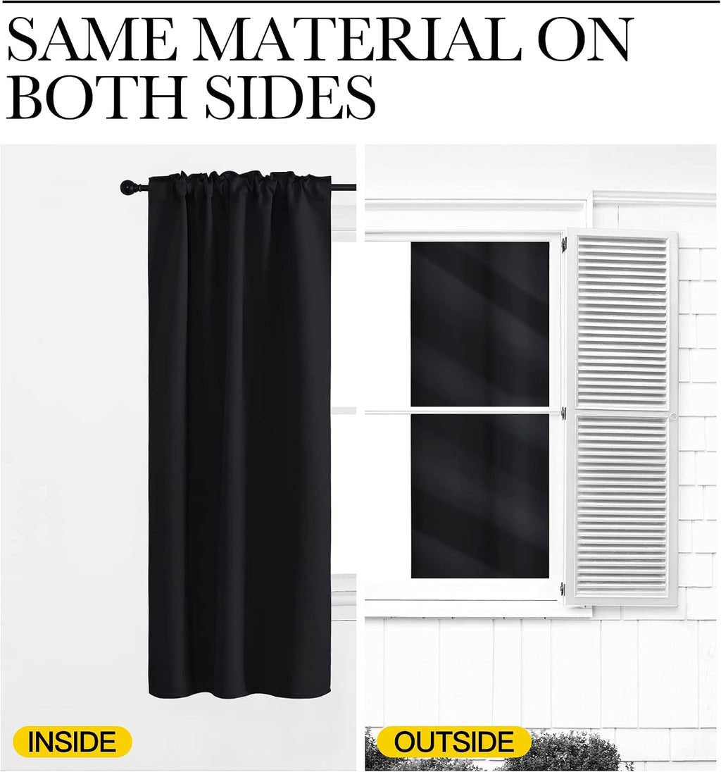 NICETOWN Halloween Short Curtains for Kitchen Window - (Black Color) W42 x L40, Double Panels, Home Decoration Light Blocking Thermal…
