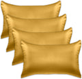 Elegantcomfort Elegant Comfort 4-Pack Cooling Viscose Satin Pillowcase Set with Hidden Zipper Closure, Silky Smooth for Hair and fabric…