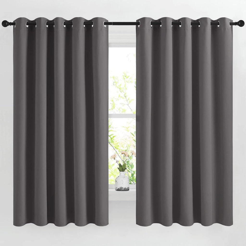 Nicetown Blackout Curtains Panels for Bedroom - 3 Pass Microfiber Noise Reducing Thermal Insulated Solid Ring Top Blackout Window Drapes (2…