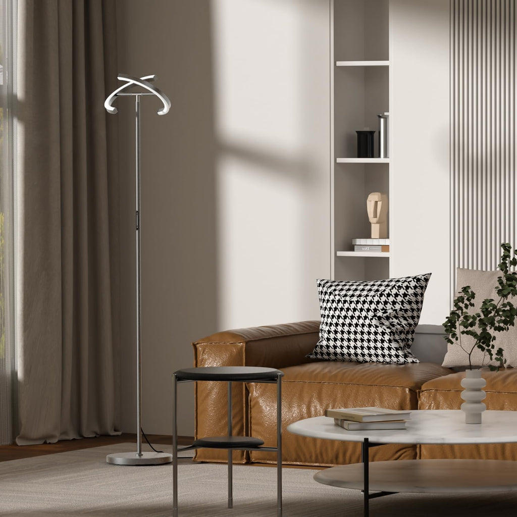 SIBRILLE Gunmetal Gray LED Floor Lamp - Rotatable Standing Lamp for Living Room Bedroom, 22W Dimmable Floor Readig Light with…