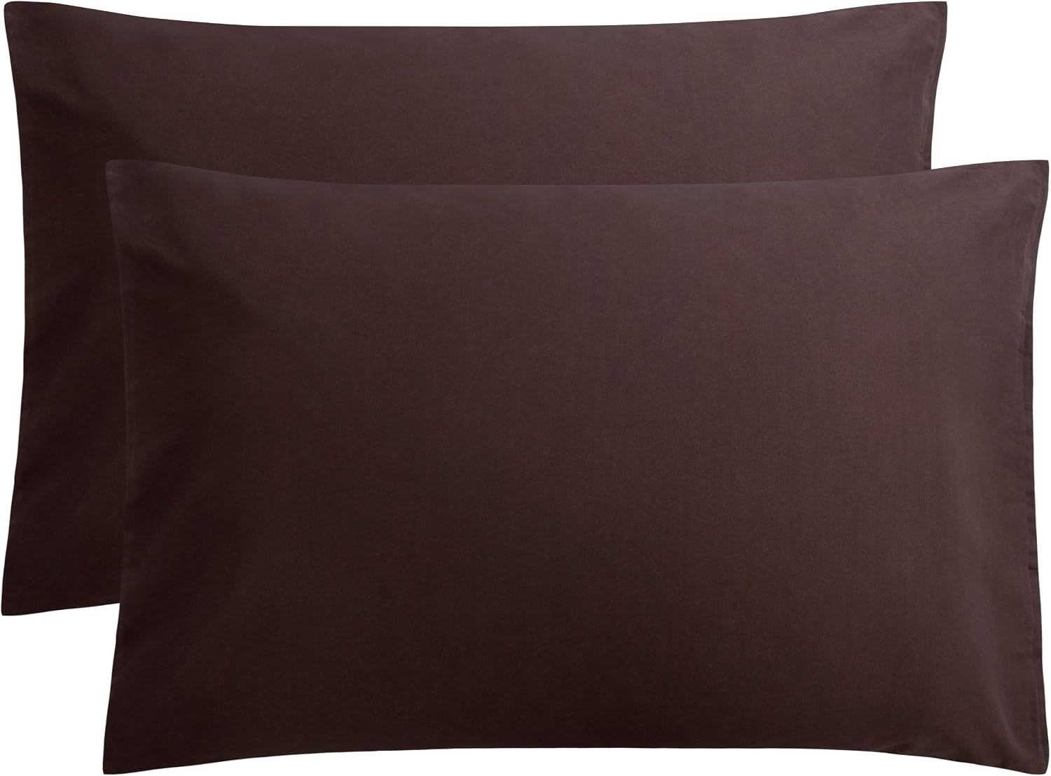 FLXXIE Pillow Cases Queen, Soft Microfiber Pillow Covers with Envelope Closure, Wrinkle Resistant Pillowcases, 2 Piece Set, Dark Brown
