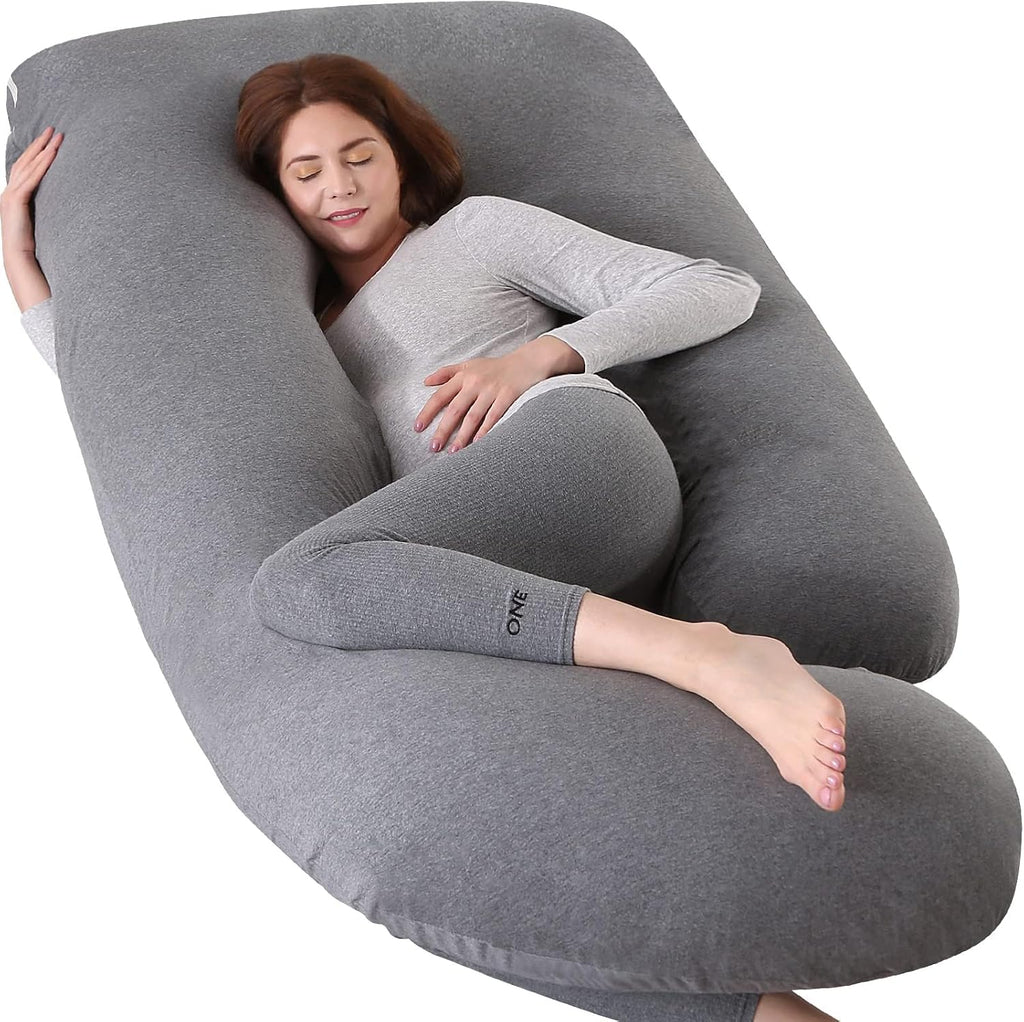 U-Shaped Full Body Pregnancy Pillow for Sleeping – 57" Maternity Pillow with Removable Cover, Support for Back, Legs, Belly & Hips…