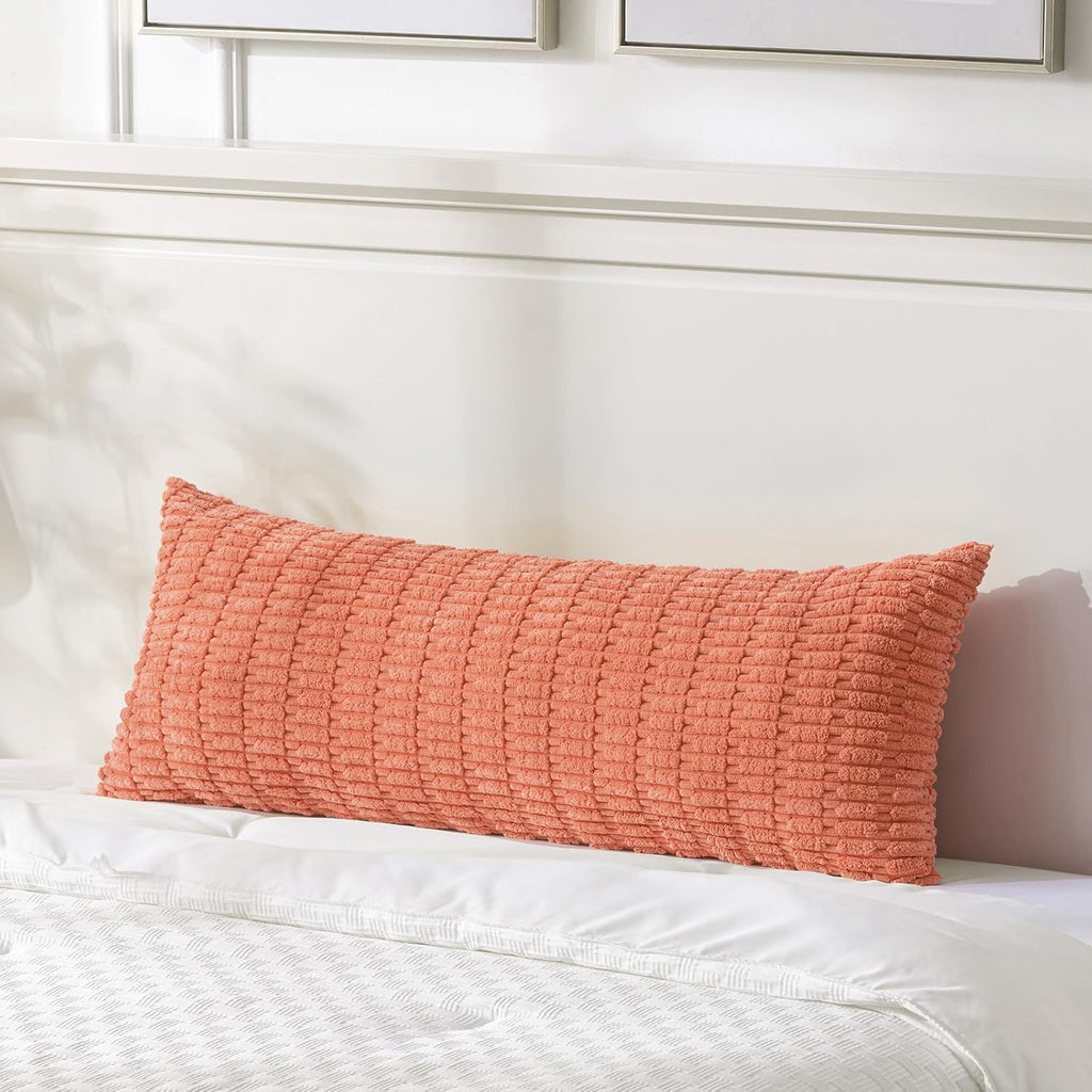 Fancy Homi Decorative Throw Pillow Covers for Bed Couch Bedroom Bench, Soft Corduroy Solid Pillow Case, Rustic Farmhouse Boho Room…