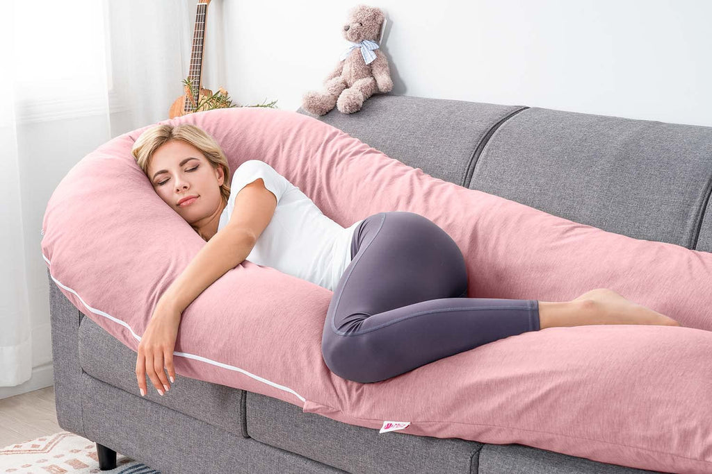 Meiz Pregnancy Pillow, Cooling Silky Pregnancy Pillows for Sleeping, 65" U Shaped Full Body Maternity Pillow for Pregnant Women, with Washa…