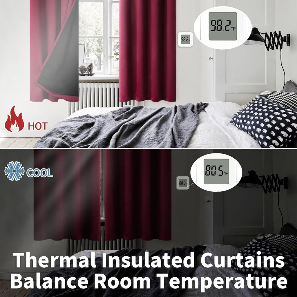 BGment Short 100% Blackout Curtains for Bedroom, Thermal Insulated Lined Energy Efficiency Noise Reducing Grommet Curtains 54 Inch Length f…